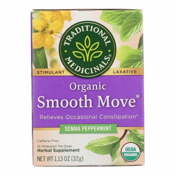 TRADITIONAL MEDICINALS Organic Smooth Move Senna Peppermint, 16 tea bags