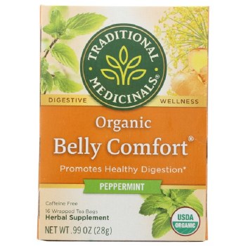 TRADITIONAL MEDICINALS Organic Belly Comfort Tea, 16 tea bags