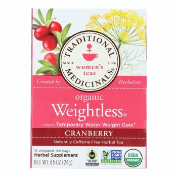 TRADITIONAL MEDICINALS Organic Weightless Cranberry Tea, 16 tea bags