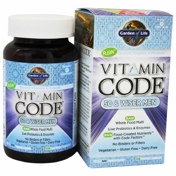 GARDEN OF LIFE Vitamin Code® RAW 50 and Wiser Men, 120 Vegetarian Capsules