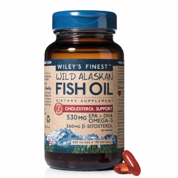 WILEY'S Finest Alaskan Fish Oil Cholesterol Support, 90 softgels