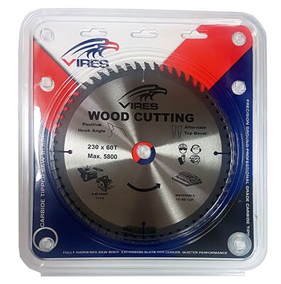 VIRES TCT Blade 230mm T60 30/25/16mm bore
