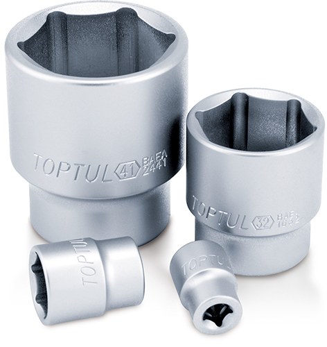 Toptul 1" Dr Socket Satin 6pt x 75mm