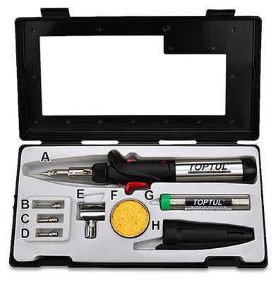 Toptul Gas Soldering Iron set 8pce