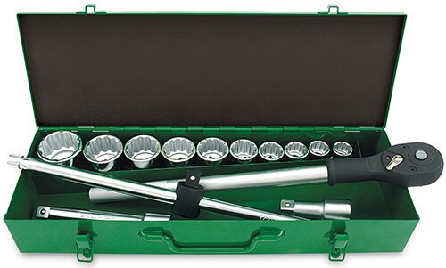 Toptul 14 Pce professional 3/4"dr. 12PT socket set