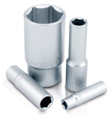 Toptul 1/2"Dr deep socket Satin 6pt x 10mm