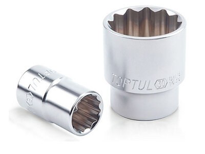 Toptul 1/2"Dr Socket Satin 12pt x 32mm