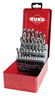 RUKO 25pce Twist drill set HSS ground 1-13mm