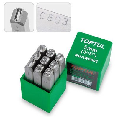 Toptul 9pc Number Punch Set 5mm