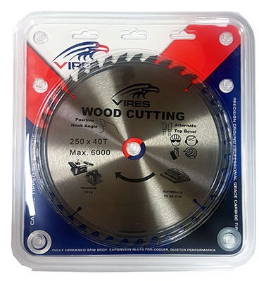 VIRES TCT Blade 250mm T40 30/20/16mm bore