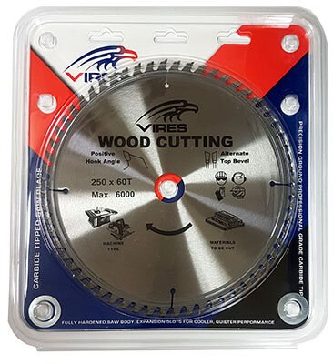 Vires TCT Chopsaw Blade 250mm T60 30mm bore