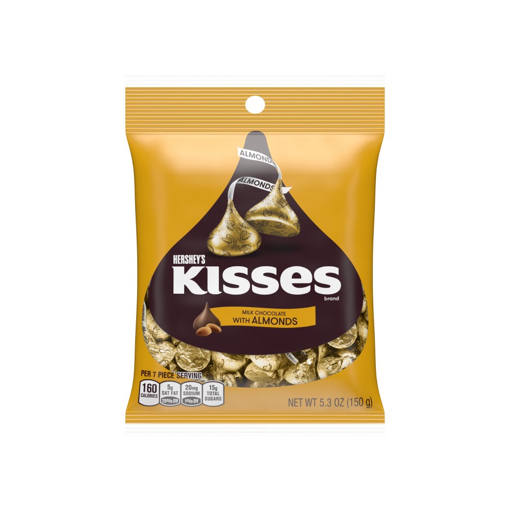 PEG HERSHEYS 5.3OZ KISSES MILK CHOCOLATE ALMOND 1CT