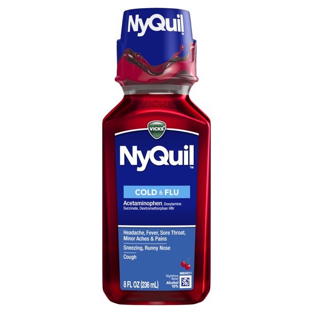 NYQUIL 8OZ COLD FLU CHERRY BOTTLE EACH