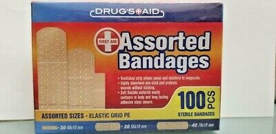 DRUG AID ASSORTED BANDAGES 100PC EACH