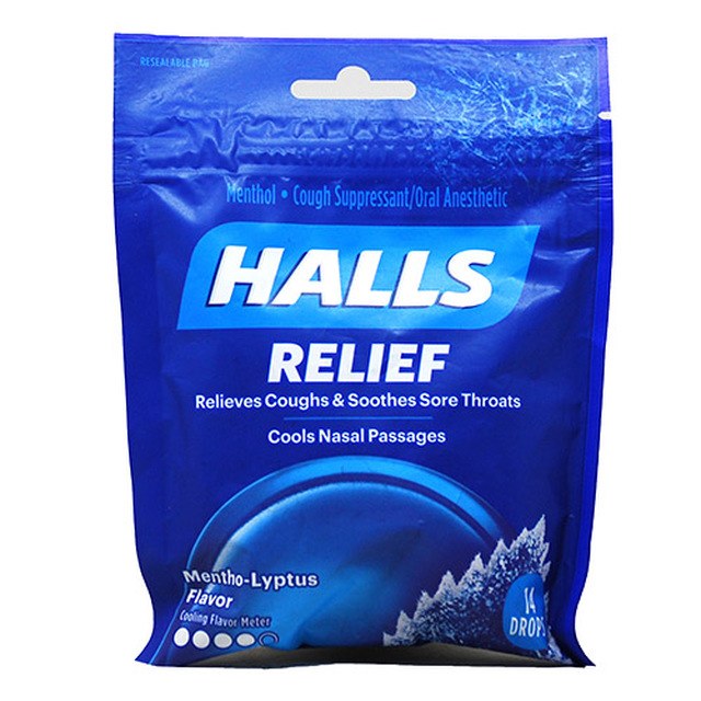 HALLS RELIEF MENTHO LYPTUS 14 DROPS EACH