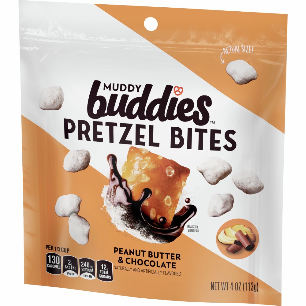 CHEX MIX 4OZ MUDDY BUDDIES PRETZEL BITES PEANUT BUTTER & CHOCOLATE EACH