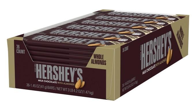 HERSHEYS 1.45OZ REGULAR ALMOND 36CT BOX