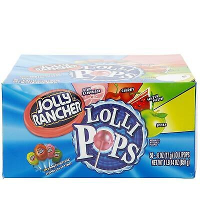 JOLLY RANCHER 0.6OZ LOLLIPOPS IN ASSORTED FLAVORS 50CT BOX