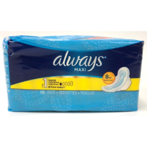 ALWAYS MAXI REGULAR WITH WINGS 10PADS EACH