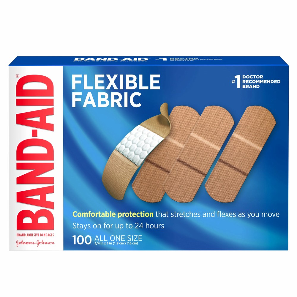 BAND AID FLEXIBLE FABRIC 12CT BOX
