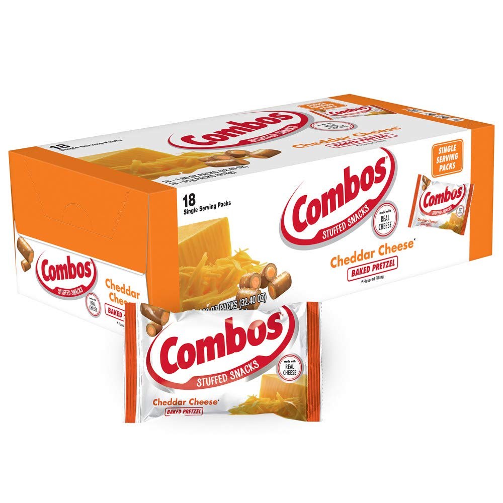 COMBOS CHEDDAR CHEESE PRETEL 18CT BOX