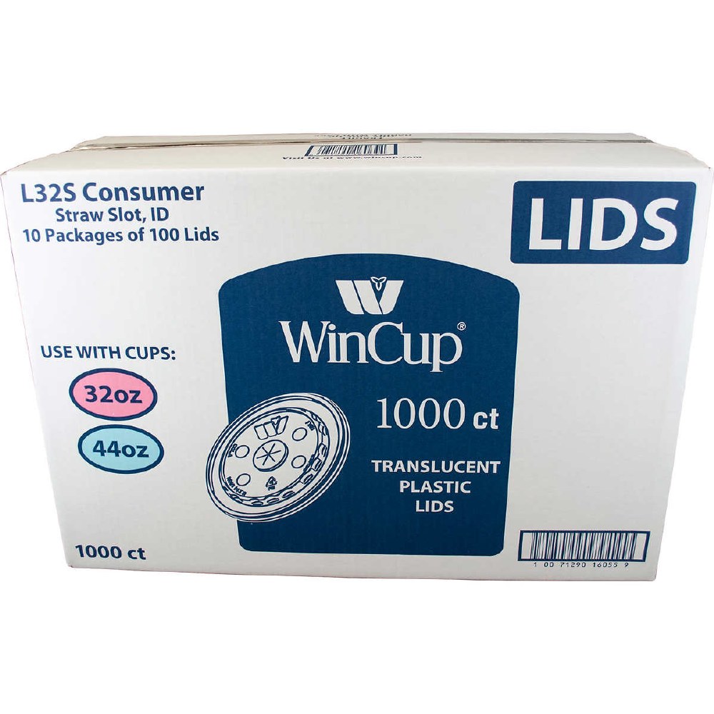 WIN CUP LIDS L32S 44OZ STRAW SLOT 1000CT BOX