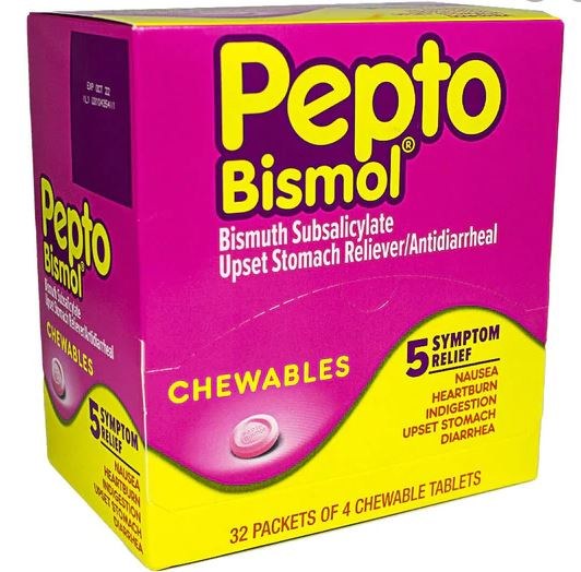 PEPTO BISMOL 4PK UPSET STOMACH RELIEVER 32CT BOX