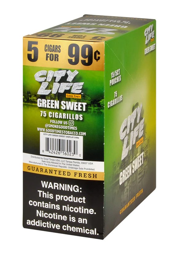 CITY LIFE 5F$ GREEN SWEET 15CT BOX