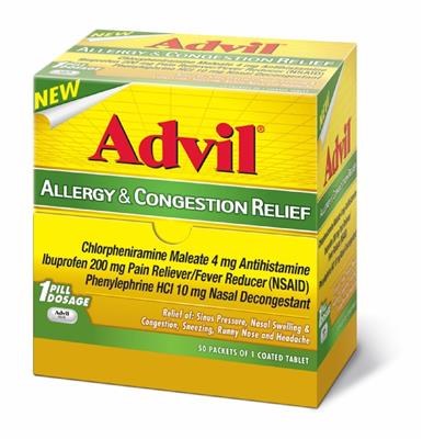 ADVIL ALLERGY & CONGESTION 1COATED 50CT BOX
