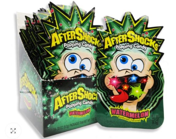 AFTER SHOCKS 0.33OZ WATERMELON POPPING CANDY 24CT BOX