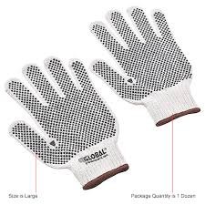 GLOVES WORKING DOT BLACK/WHITE 12CT PACK