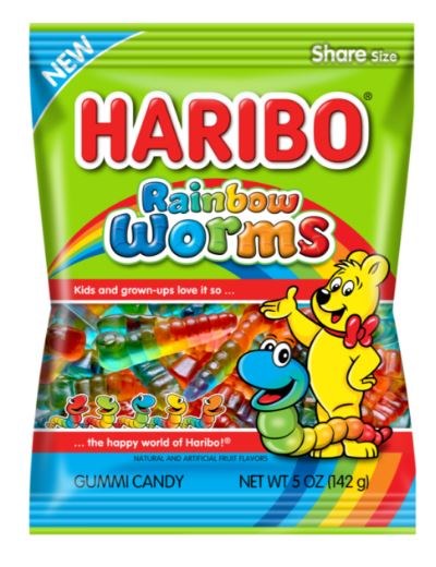 PEG HARIBO 5OZ RAINBOW WORMS 1CT