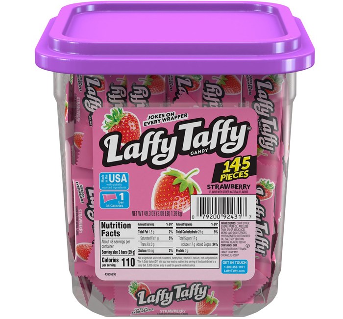 LAFFY TAFFY STRAWBERRY 145CT JAR
