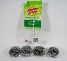 SCOTCH BRITE STAINLESS STEEL 4CT PACK