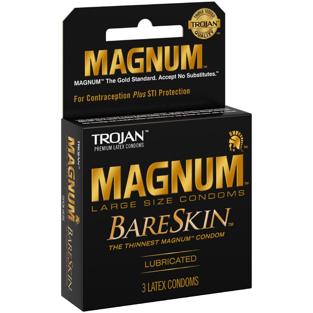 TROJAN 3PK MAGNU BARESKIN LUBRICANT 6CT BOX