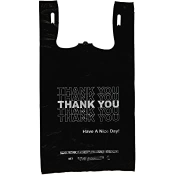 BAG T SHIRT BLACK 1/8 MEDIUM 10X5/18 1000CT BOX