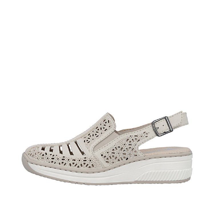 48763 Cream Low Wedge 5 UK / 3