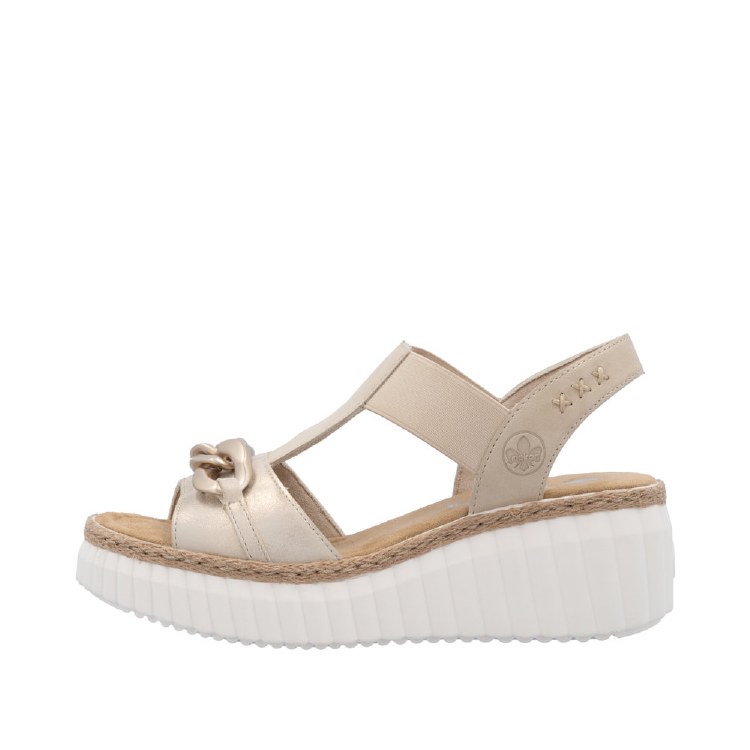 69158 Chain Cream Wedge 4 UK /