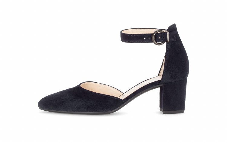 81.340 Block Heel Navy Suede 4