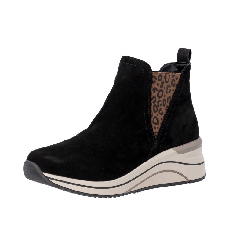 D0T75 Wedge Zip Ankle Black
