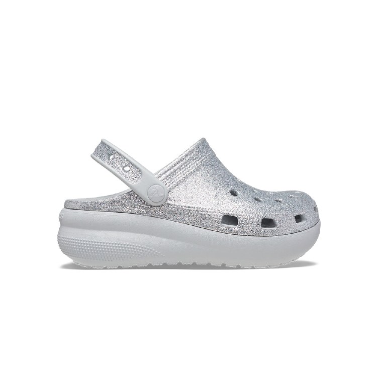 Silver crocs with online glitter