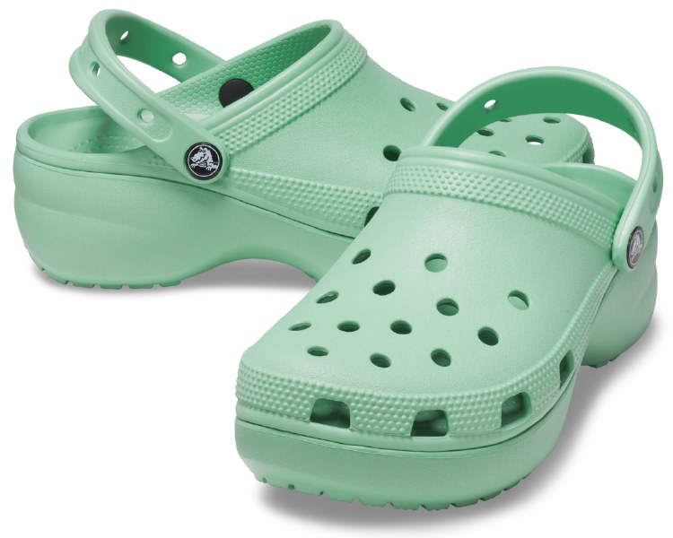 Platform best sale green crocs