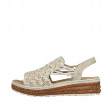 62741 Beige Woven Wedge 6 UK /