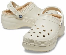 Platform Lined Clog Bone 4