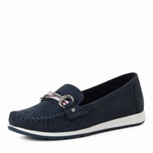Additional picture of 24601 Navy Nubuck Moccasin 4 U