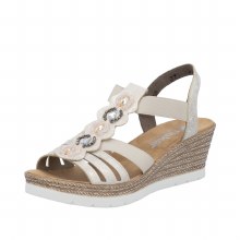 Additional picture of 619B2 Beige/Gold Wedge 5 UK /