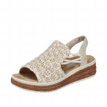 Additional picture of 62741 Beige Woven Wedge 6 UK /