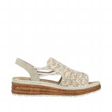 Additional picture of 62741 Beige Woven Wedge 6 UK /