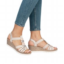Additional picture of 619B2 Beige/Gold Wedge 5 UK /