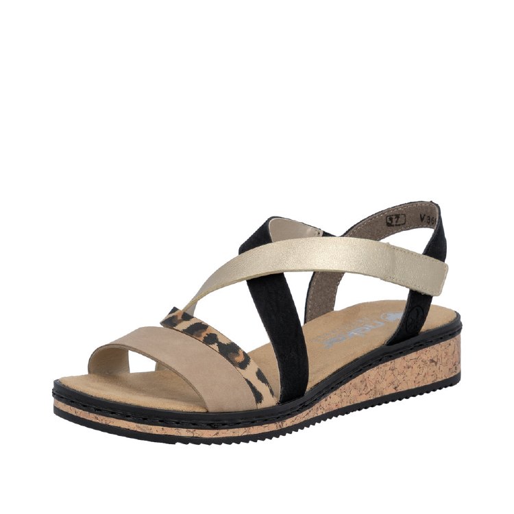 V3663 Beige/Black Strappy